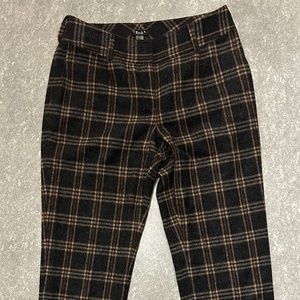 Full Wool Chic Plaid Dress Pants